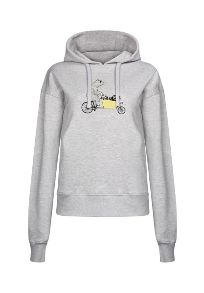 Greenbomb, Damen Hoodie "Bike Cargo Raccoon