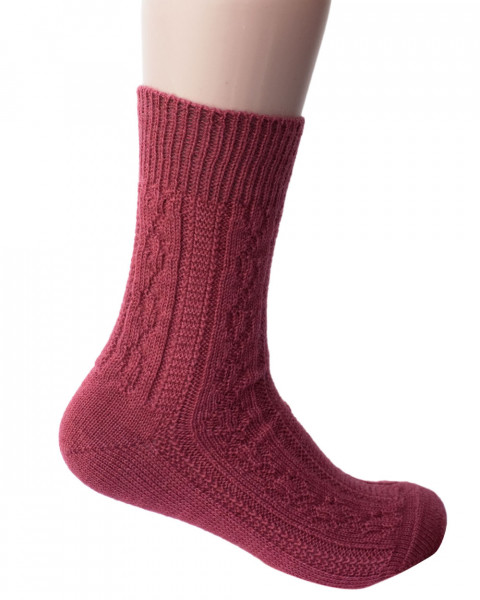 Hirsch Natur, Zopfmuster Socken, Schurwolle (kbT)