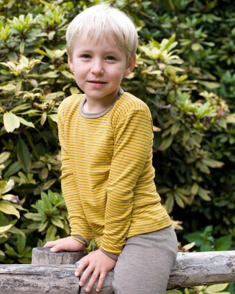 Kinder Unterhemd lang, Engel Natur, Wolle und Seide, 3 Farben