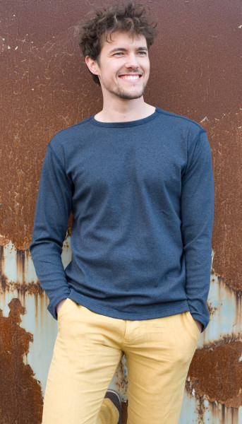 Jalfe, Herren Langarm Shirt Feinringel, Baumwolle (kbA)