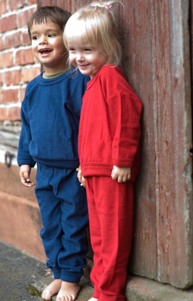 Kinder Frottee Schlafanzug, 100% Wolle (kbT)