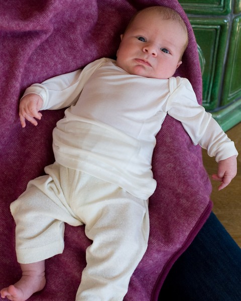 Baby Unterhemd langarm, Alkena, 100% Haspelseide (kbT)