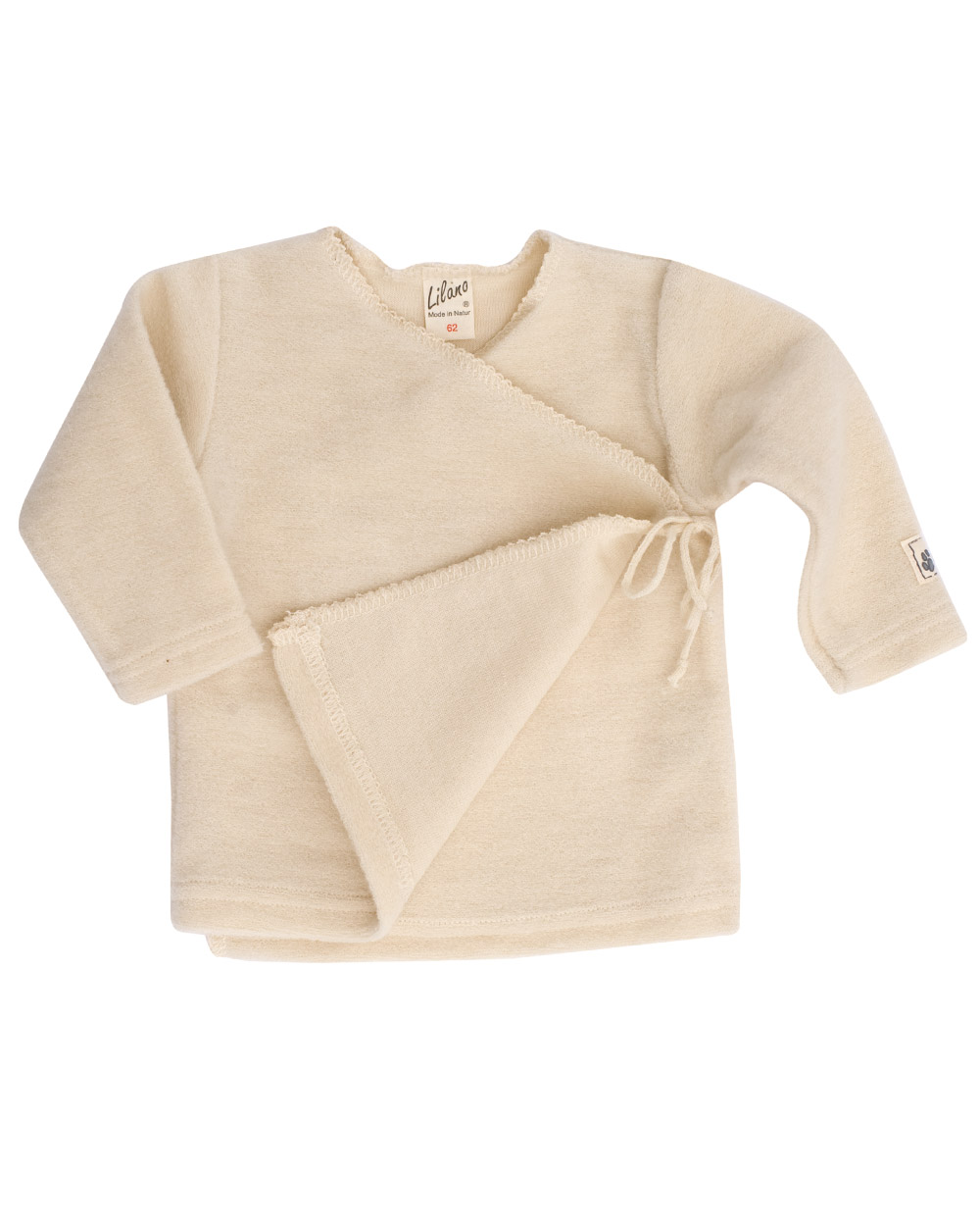 Lilano Baby Wickelshirt, 100 % Wollfrottee (kbT) | Foster-Naturkleidung | Damen Bademäntel