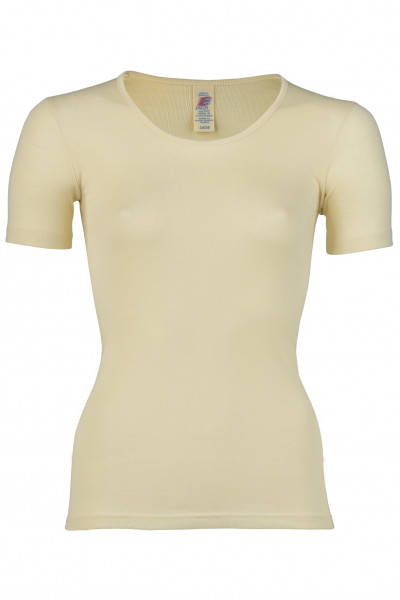 Damen Shirt kurzarm, Engel Natur, 100% Wolle (kbT), Maschinenwaschbar