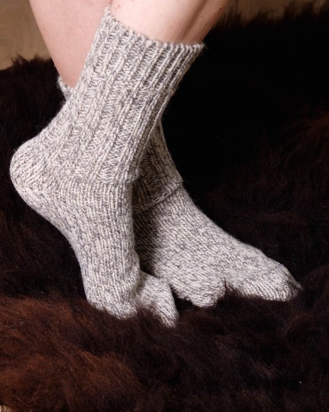 Norweger Socken, Hirsch Natur, 100% Wolle