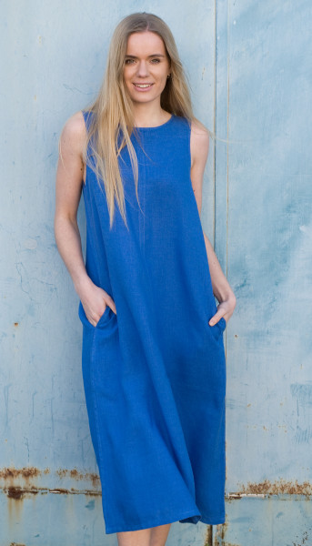Foster Natur, Sommerkleid lang, Leinen
